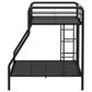 Pacific Landing Carson Twin Over Full Bunk Bed in Glossy Black, , large