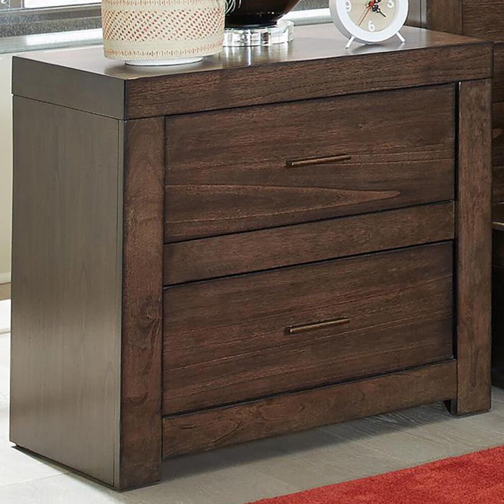 Riva Ridge Modern Loft 2-Drawer Nightstand in Brownstone, , large