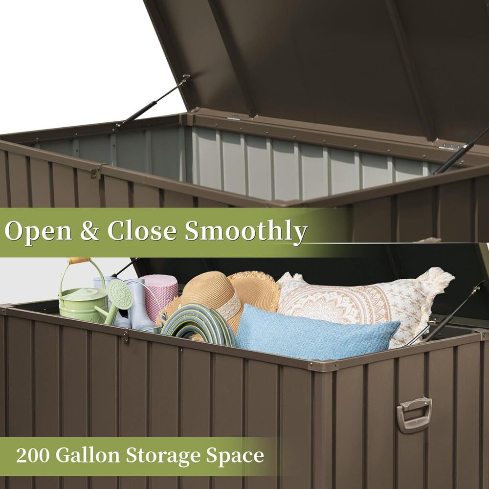 HOMLUX 200-Gallon Outdoor Storage Deck Box in Dark Brown, , large