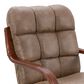 Northrow Traditional Caster Dining Chair in Walnut Finish and Palance Silk Brown Upholstery, , large