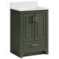37B Lucerne 24" Single Bathroom Vanity Cabinet in Deep Olive Green with Marble Top and Backsplash, , large