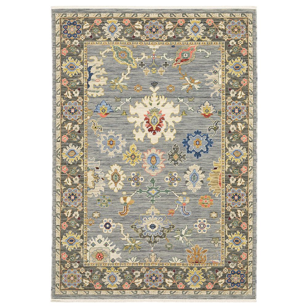 Oriental Weavers Lucca Floral Border 2" x 3" Blue Area Rug, , large