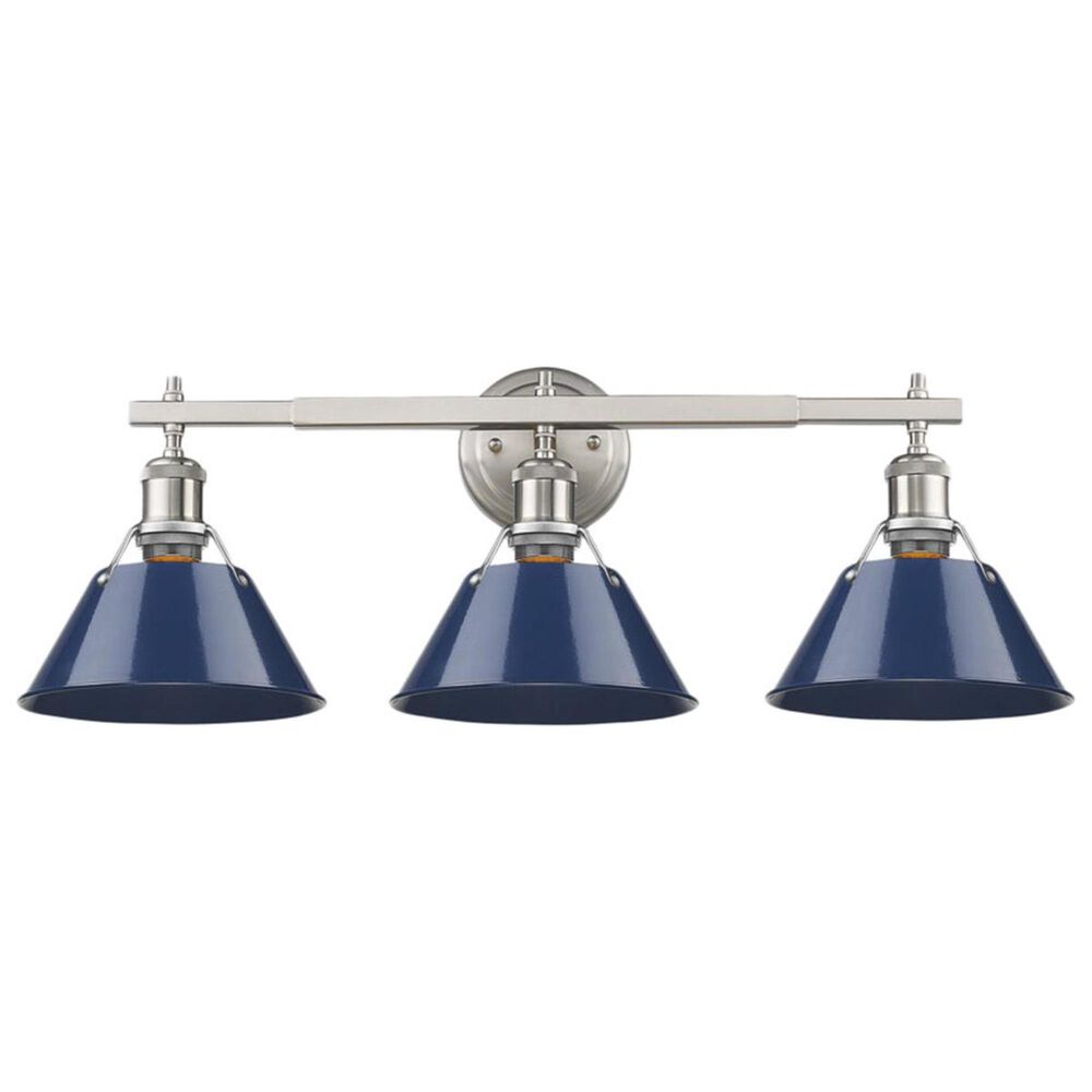 Golden Lighting Orwell PW 3-Light Bath Vanity in Pewter with Black Shade, , large