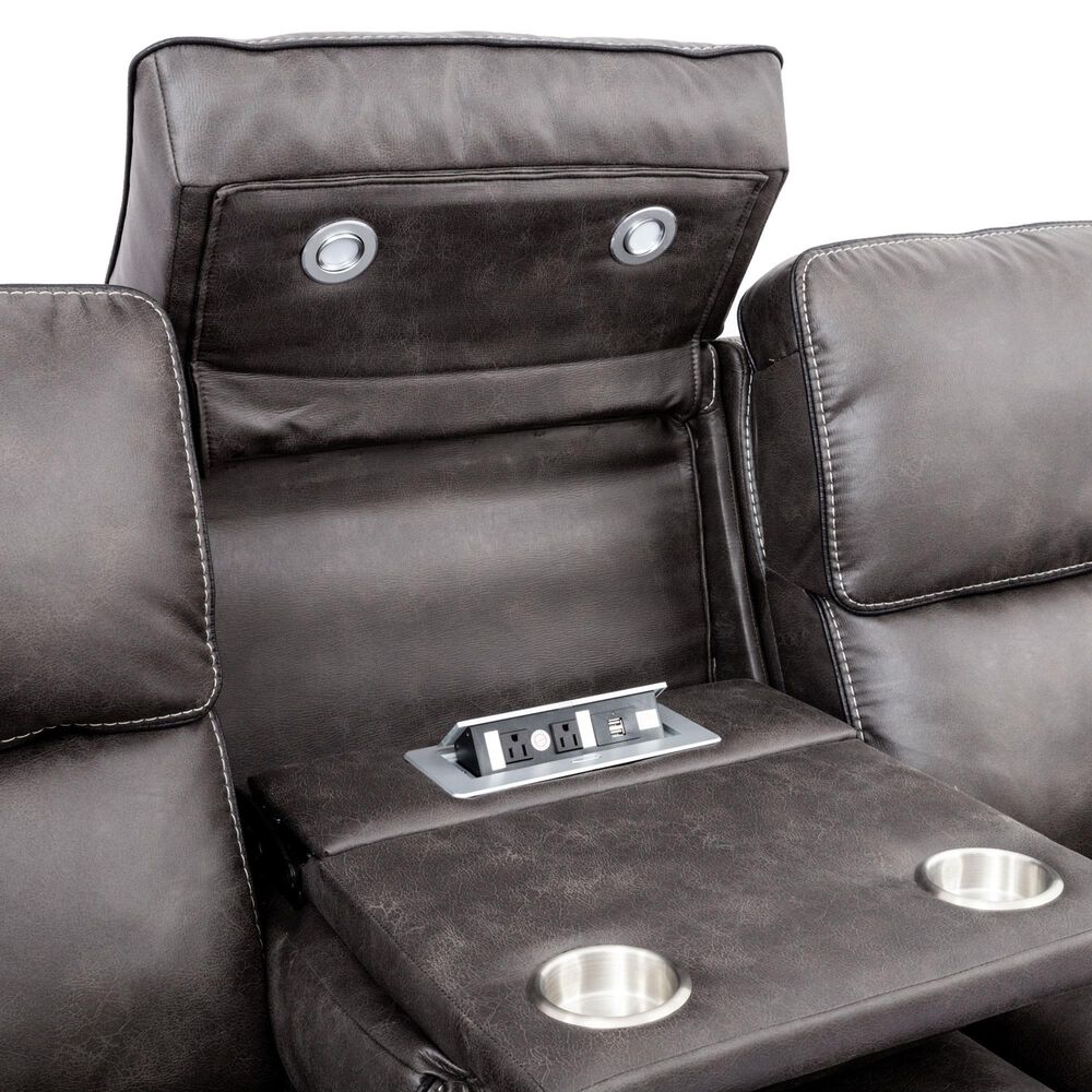 Oxford Furniture 2-Piece Power Reclining Living Room Set in Cowboy Granite, , large