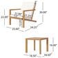 Hearth and Haven Leah 3-Piece Patio Chat Set with Cream Cushion in Teak, , large