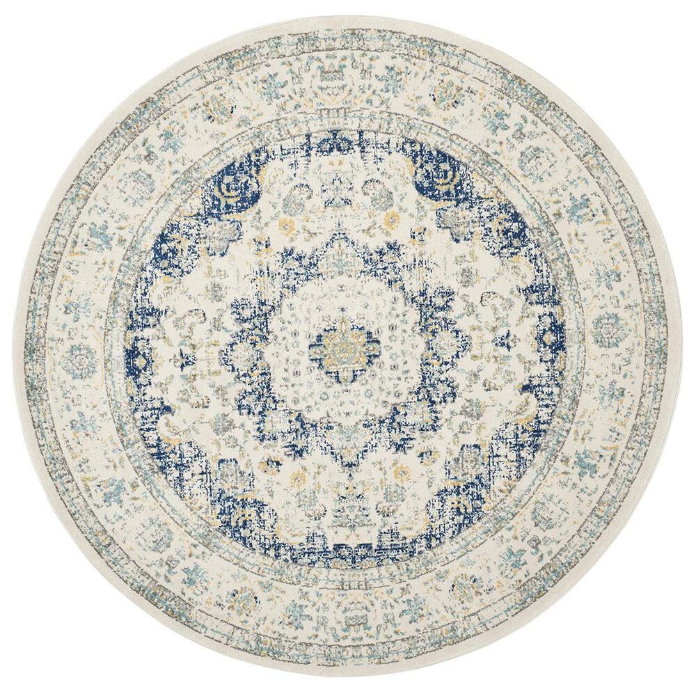 Safavieh Evoke EVK220C-5R 5&#39;1&quot; Round Ivory/Blue Area Rug, , large