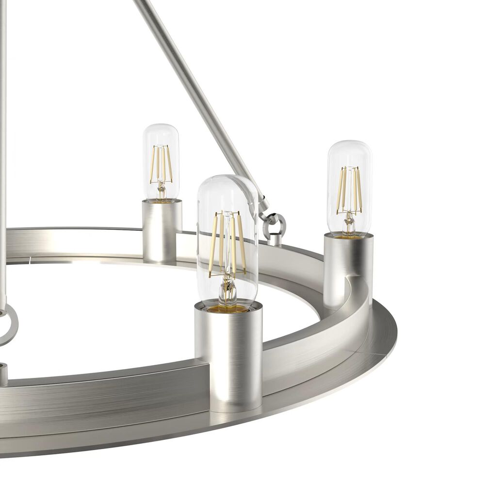 Hunter Saddlewood 6-Light Chandelier in Brushed Nickel, , large