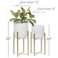 Maple and Jade Dome Speckled Planter with Removable Stand in Matte White, Black and Gold (Set of 2), , large