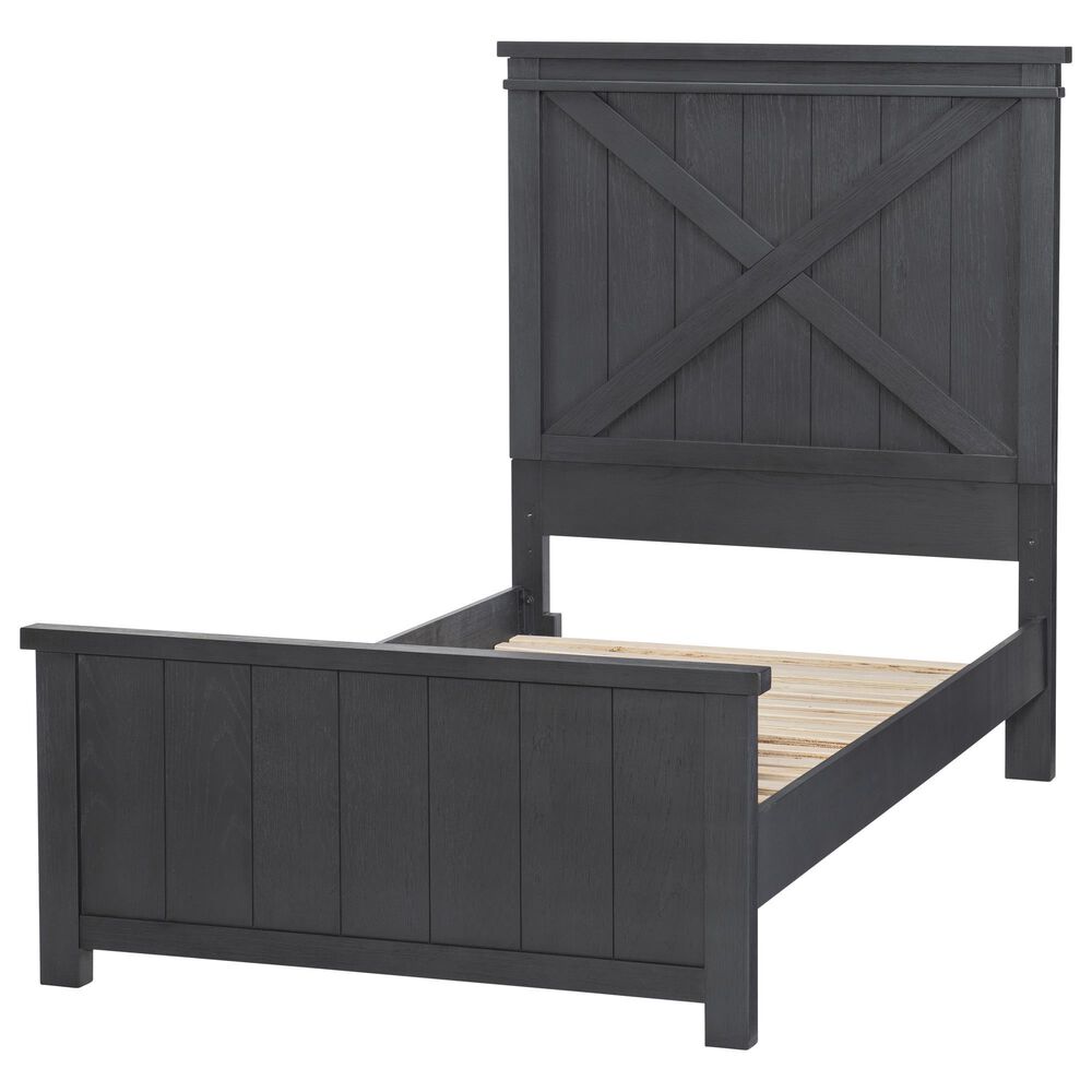 Legacy Classic Flatiron Twin Panel Bed with Trundle in Midnight, , large
