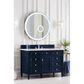 James Martin Vanities Brittany 48" Single Bathroom Vanity in Victory Blue with 3 cm Eternal Jasmine Pearl Quartz Top and Rectangle Sink, , large