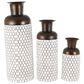Maple and Jade 3-Piece Tall Teardrop Shaped Decorative Vase Set in Brushed White and Dark Brown, , large