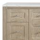 James Martin Vanities Breckenridge 60" Single Bathroom Vanity in Whitewashed Oak with 3 cm Ethereal Noctis Quartz Top and Rectangular Sink, , large