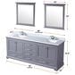 Lexora Home Dukes 80" Double Bathroom Vanity in Espresso with 2 cm White Quartz Top and Rectangular Sinks, , large