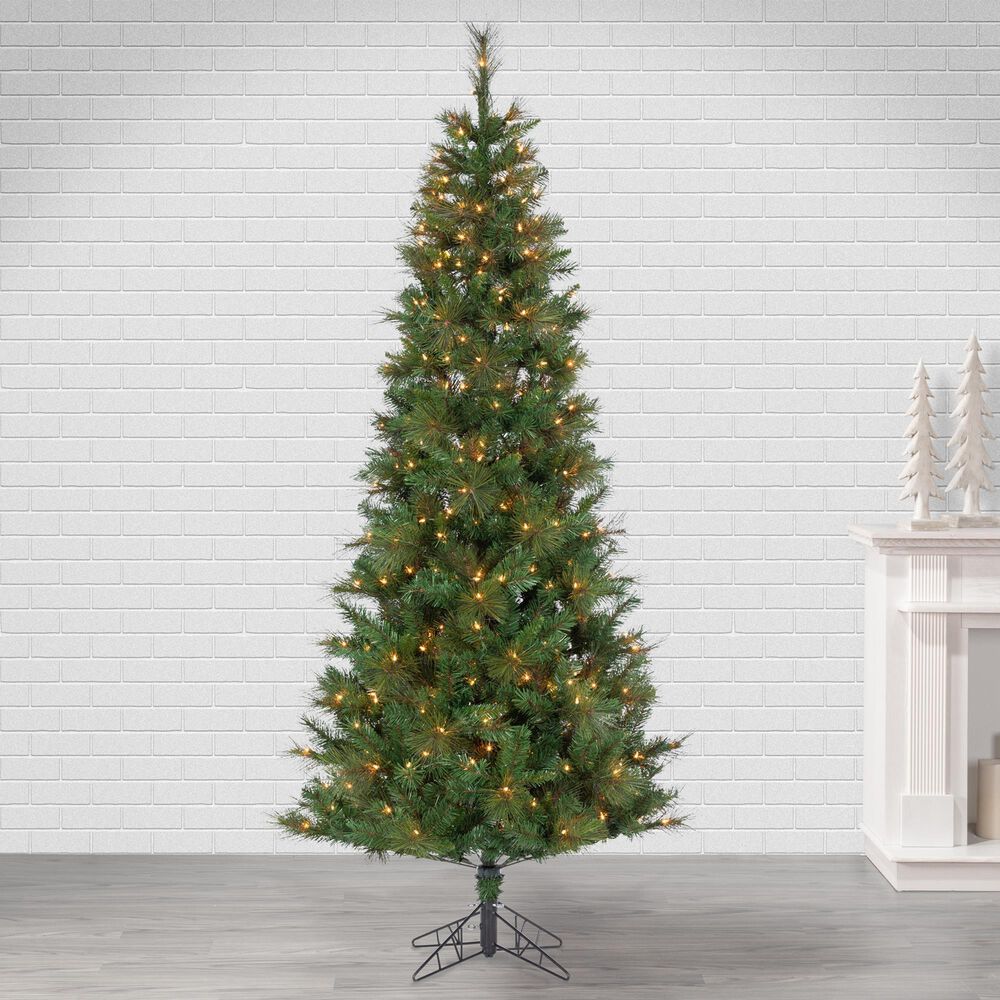 The Gerson Company 7.5&#39; Pre-Lit Baxter Pine Christmas Tree in Green, , large