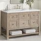 James Martin Vanities Breckenridge 48" Single Vanity in Whitewashed Oak with 3 cm White Zeus Quartz Top, , large