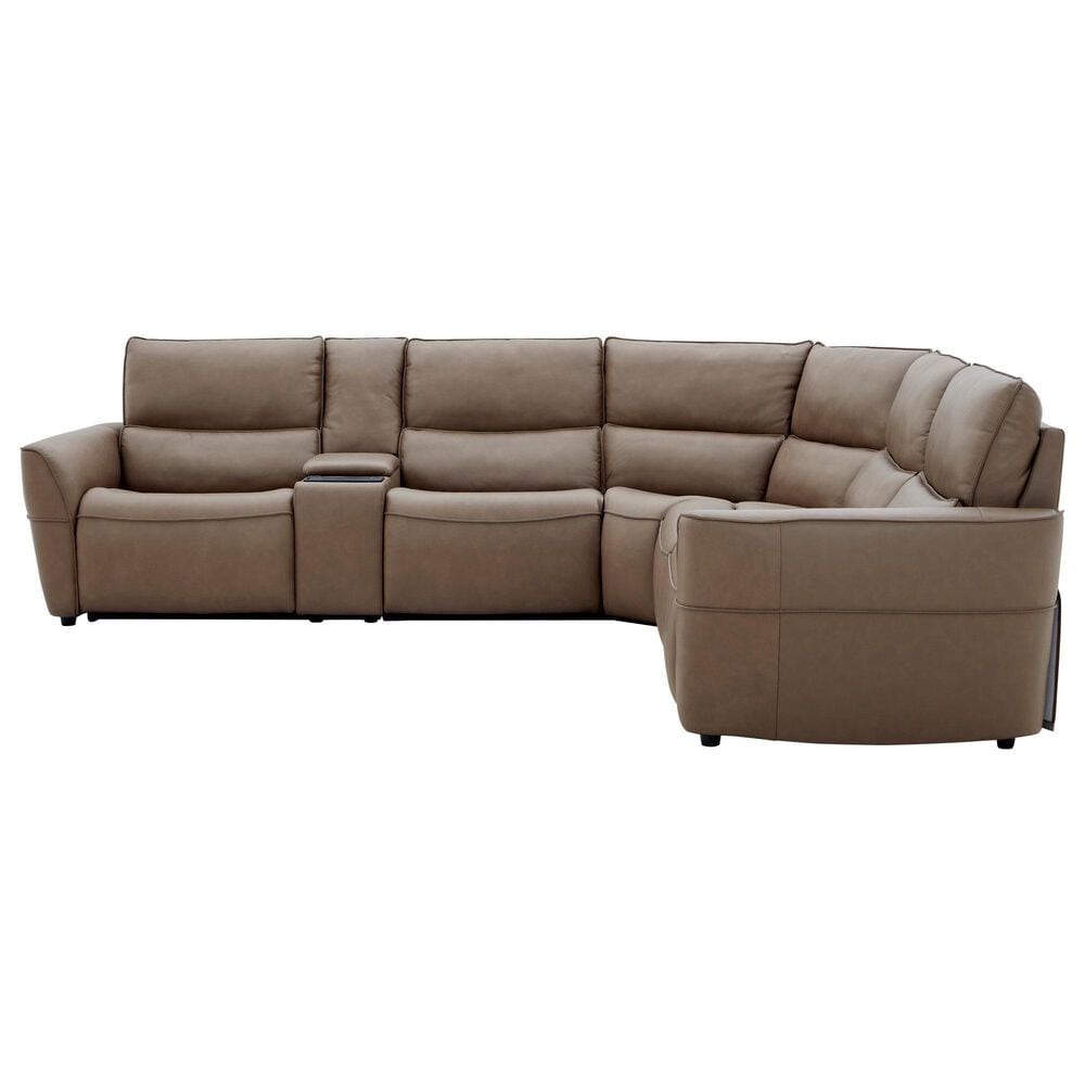 Interlochen 6-Piece Leather Power Reclining Sectional with Power Headrests in Aline Sable, , large