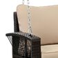 Hearth and Haven Go Outdoor 3-Seater PE Rattan Wicker Porch Swing Bench in Beige, , large