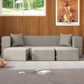Jaxx Zipline 3-Piece Stationary Convertible Sleeper Sofa in Grey Velvet, , large
