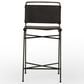 Four Hands Wharton Metal and Faux Leather Counter Stool in Distressed Black, , large