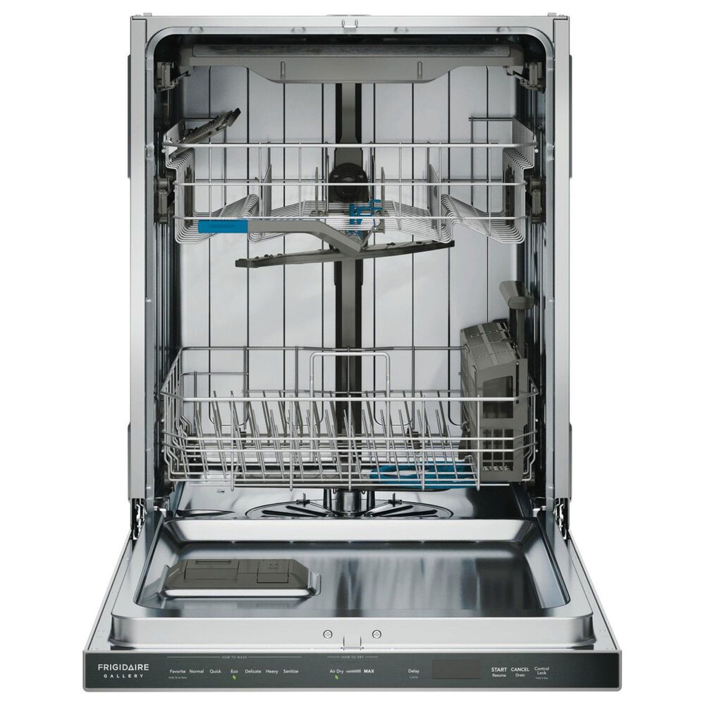 Frigidaire Gallery 3 Piece Kitchen Package with 25.6 Cu. Ft. 36&quot; Standard Depth Side-by-Side Refrigerator, 30&quot; Front Control Electric Range with Total Convection, &amp; 24&quot; Built-In Pocket Handle Dishwasher with CleanBoost in Stainless Steel, , large