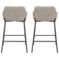LumiSource Daniella 24" Counter Stool with Grey Upholstery in Black (Set of 2), , large