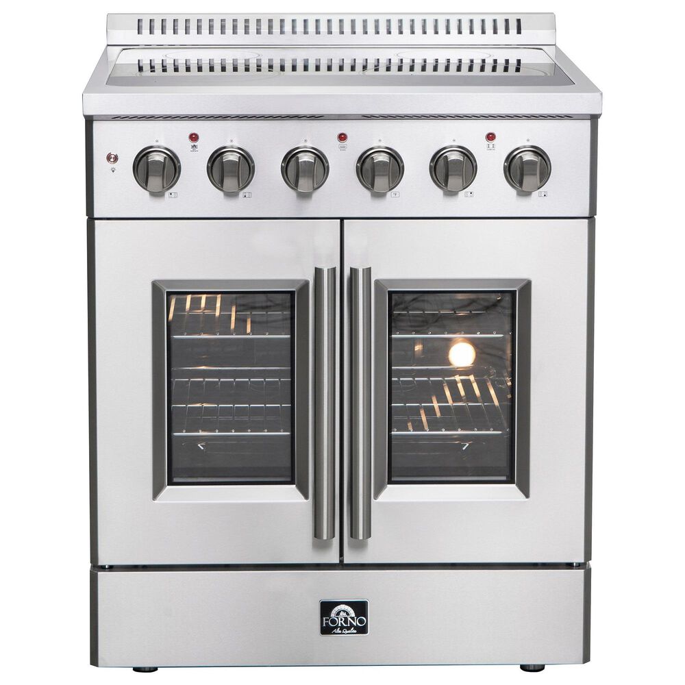 Forno Galiano 30" Freestanding French Door Electric Range in Stainless Steel, , large