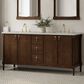 James Martin Kinnsden 72" Double Bathroom Vanity in Sable Oak with 3 cm Siberian Silestone Top and Rectangular Sinks, , large