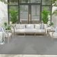 Nourison Courtyard Ivory and Blue 8" x 10" Indoor/Outdoor Area Rug, , large