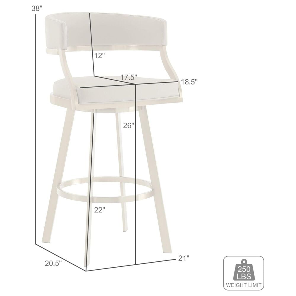 Armen Living Saturn Swivel Counter Stool in Gold, , large