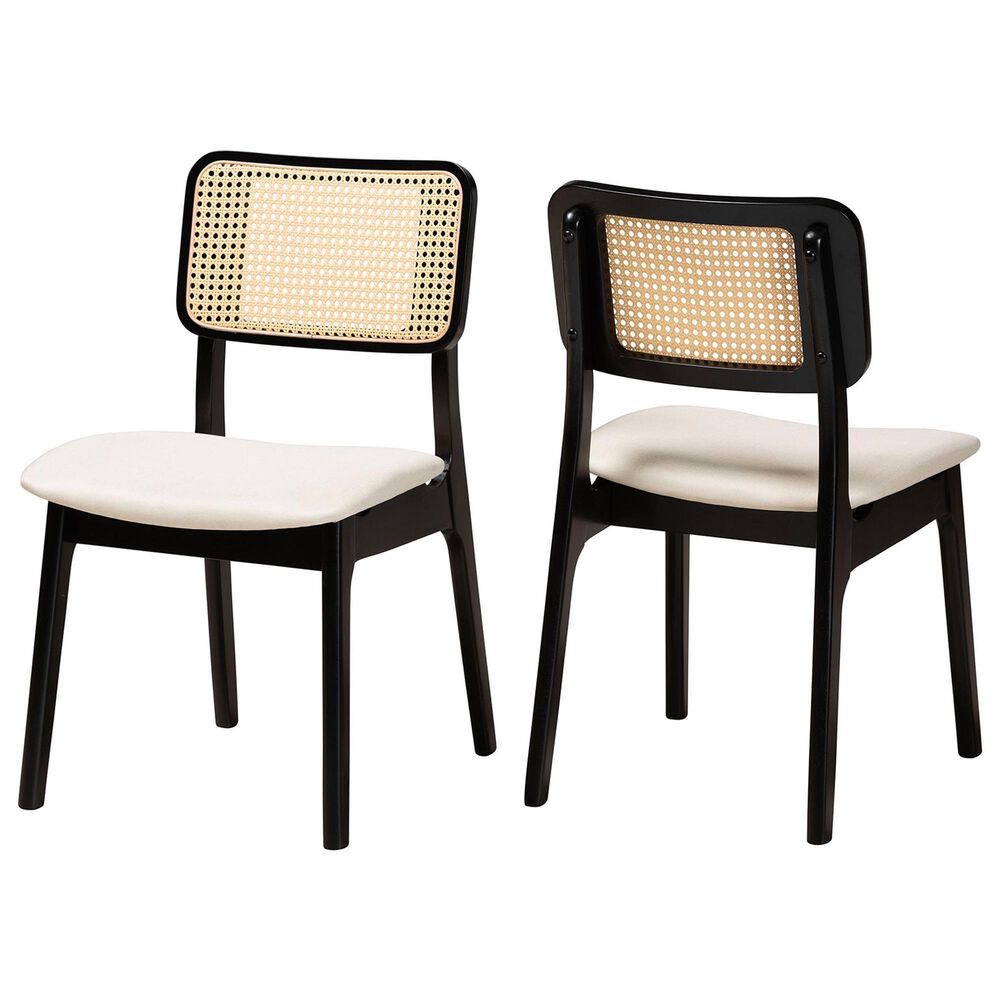 Baxton Studio Dannon Side Chair in Black and Light Brown (Set of 2), , large