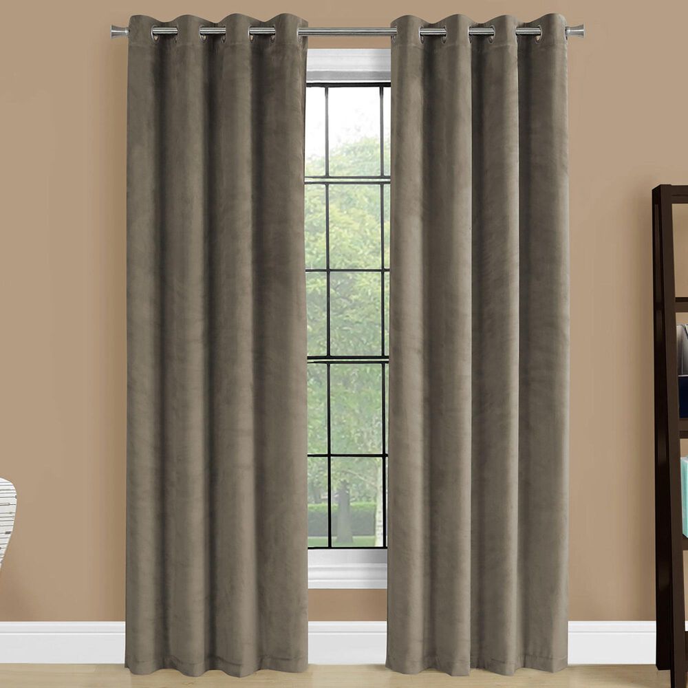 Monarch Specialties 52&quot; x 84&quot; Curtain Panel in Taupe &#40;Set of 2&#41;, , large