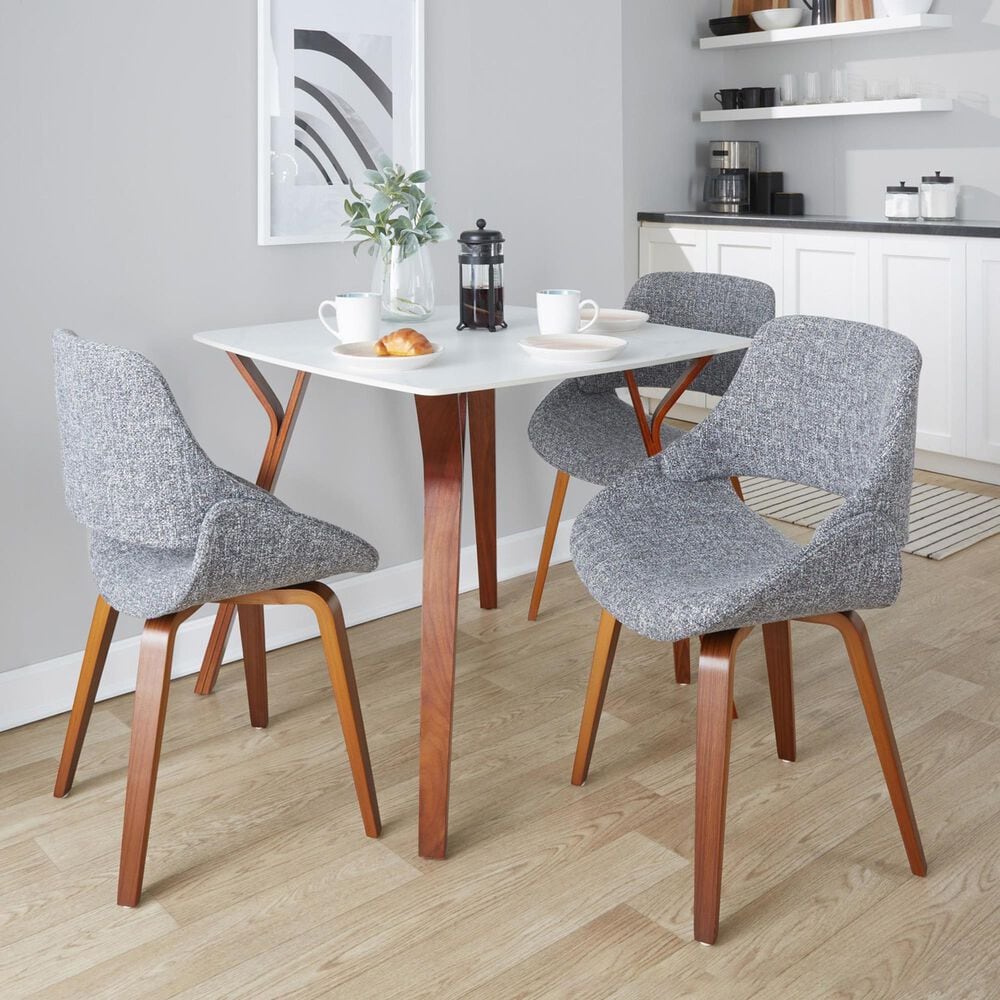 Lumisource Fabrico Side Chair with Grey Noise Upholstered in Walnut &#40;Set of 2&#41;, , large