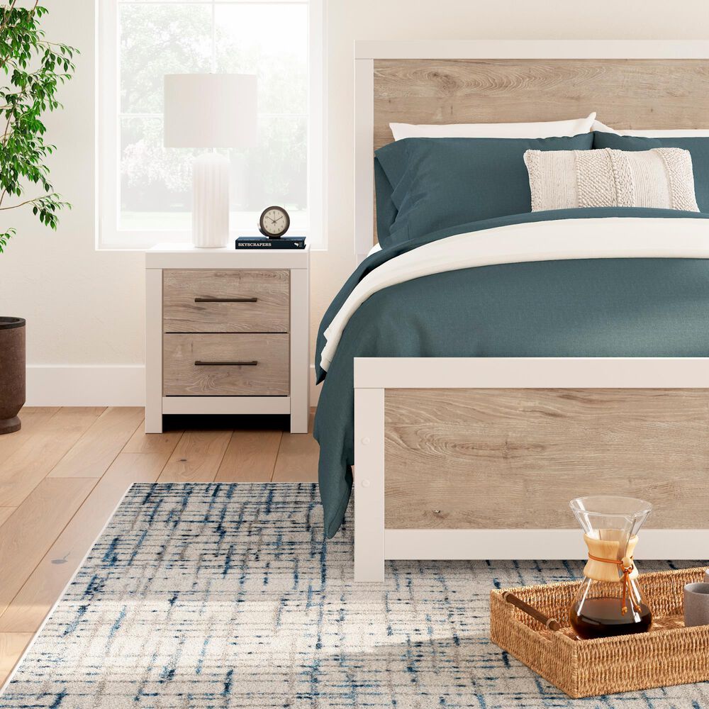 Ashley Charbitt Queen Panel Bed in Brown and Matte White, , large