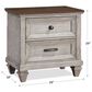 New Heritage Design Mariana 2-Drawer Nightstand in Vintage Creme with USB Port, , large