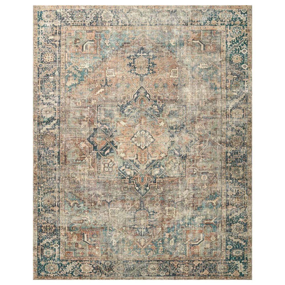 Loloi II Margot 2"3" x 3"9" Terracotta and Lagoon Area Rug, , large
