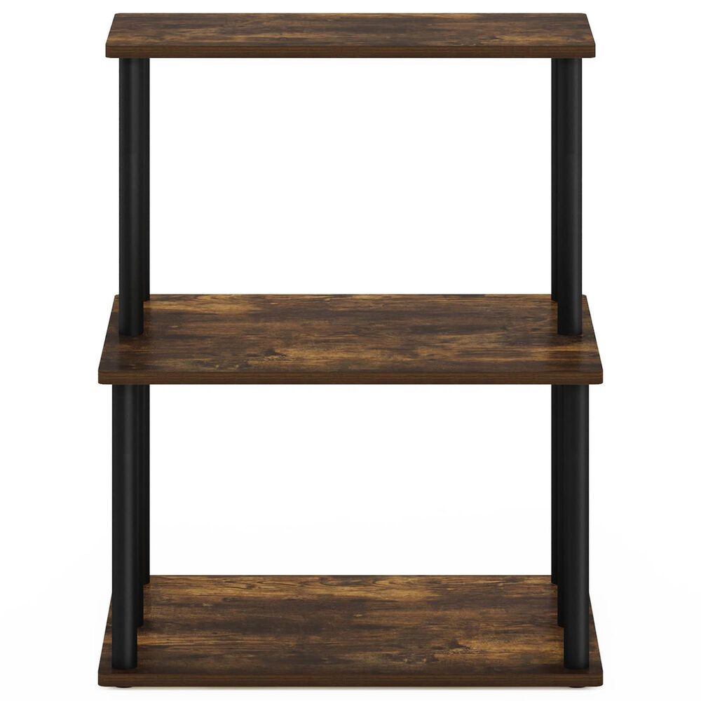 HOMLUX Turn-N-Tube 3-Tier Toolless Kitchen Storage Shelf in Amber Pine and Black, , large
