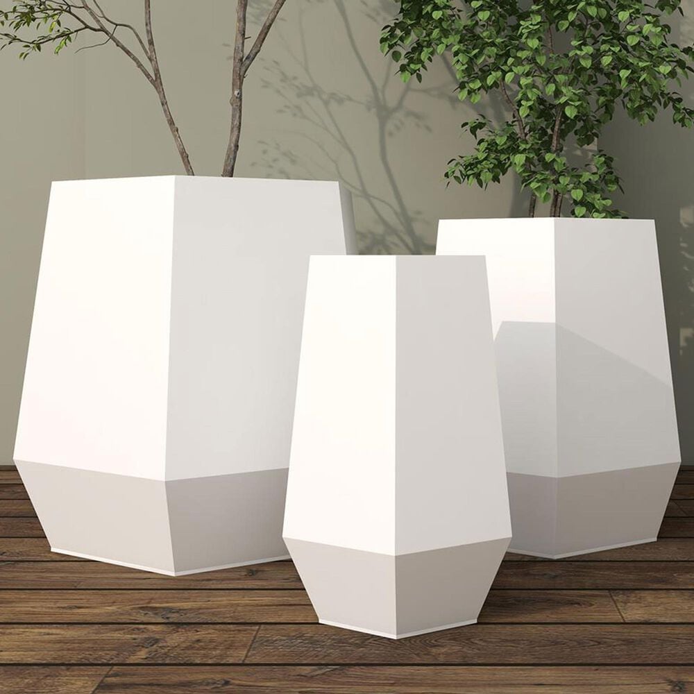 Maple and Jade Hexagon Planter in Satin White &#40;Set of 2&#41;, , large