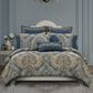 J. Queen New York Messina 26" Square Euro Pillow Sham in Navy and Gold, , large