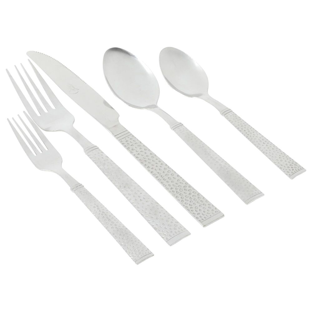 Gibson Overseas, Inc Prato 65-Piece Flatware Set with Wire Caddy in Silver, , large