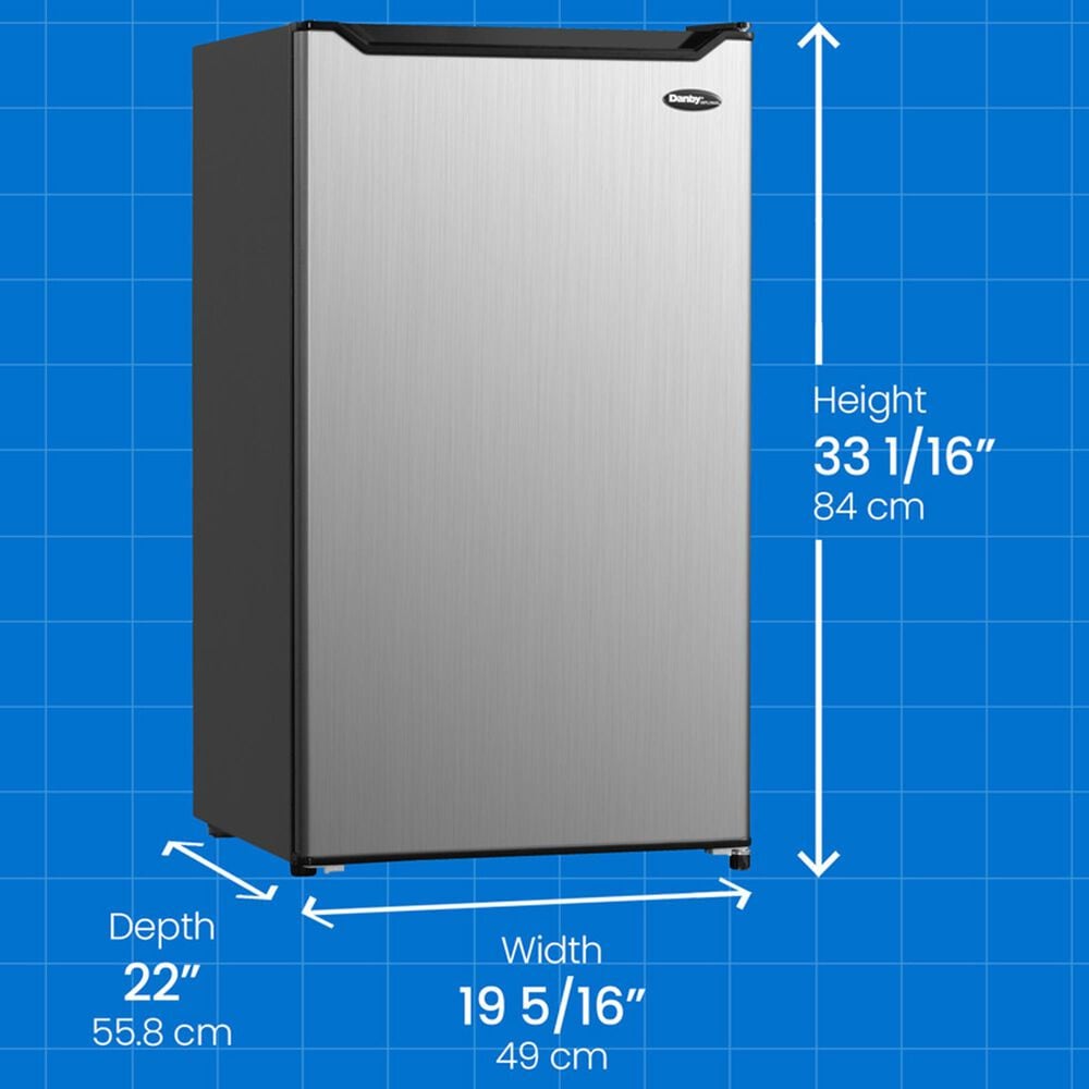Danby 4.4 Cu. Ft. Compact Refrigerator with Vegetable Crisper in Stainless Steel, , large