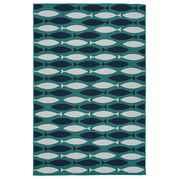 Kaleen Rugs Cabos 1"9" x 3" Blue Indoor/Outdoor Area Rug, , large