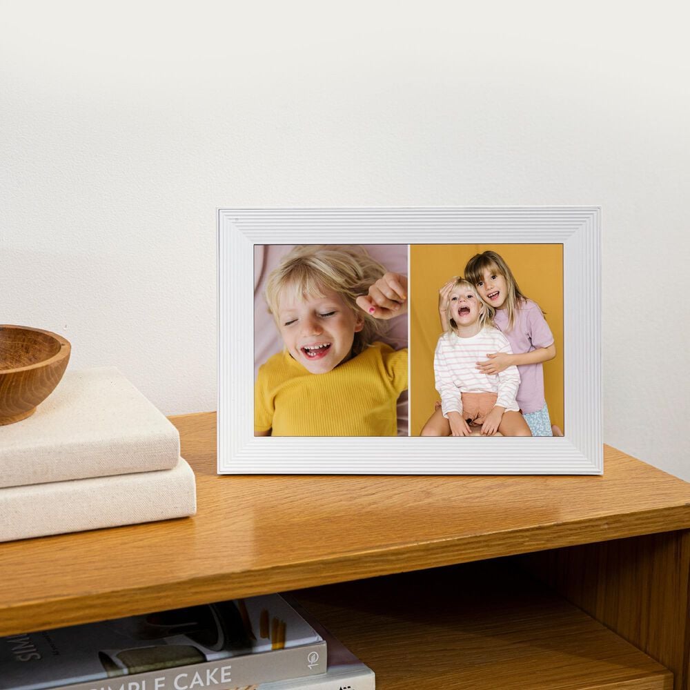 Aura Carver 10" Digital Wi-Fi Photo Frame in Chalk, , large