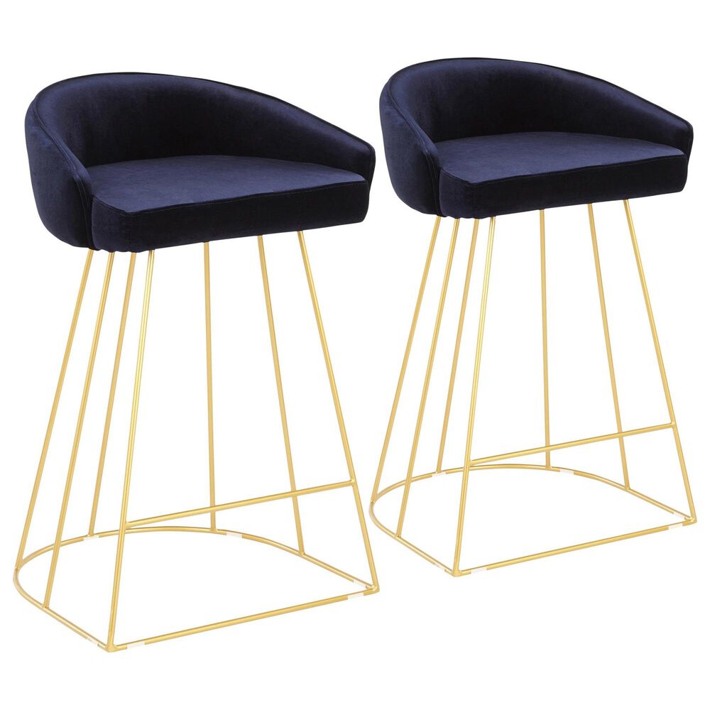 Lumisource Canary Counter Stool in Blue/Gold (Set of 2), , large