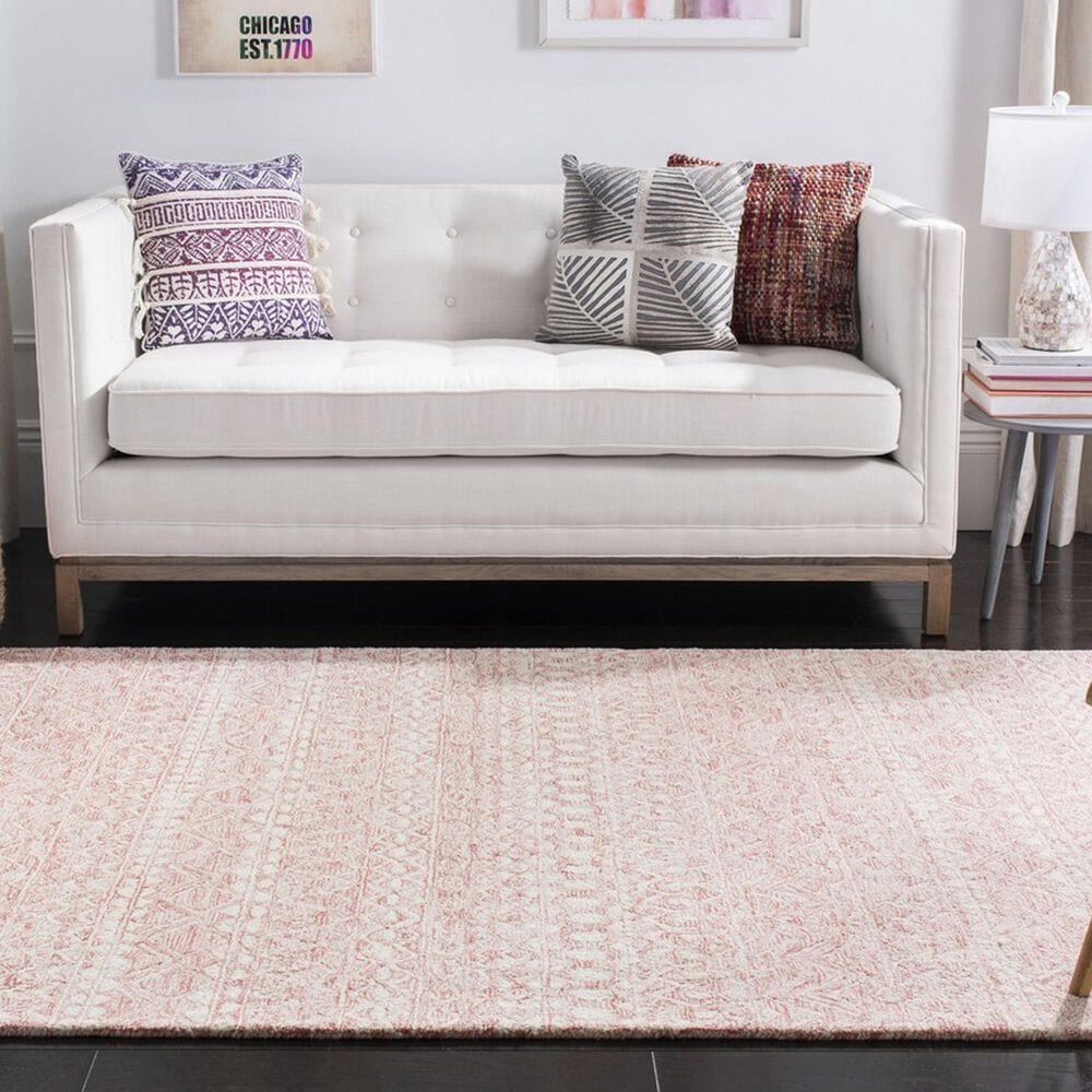 Safavieh Micro-Loop Southwestern 6&#39; x 9&#39; Pink and Ivory Area Rug, , large