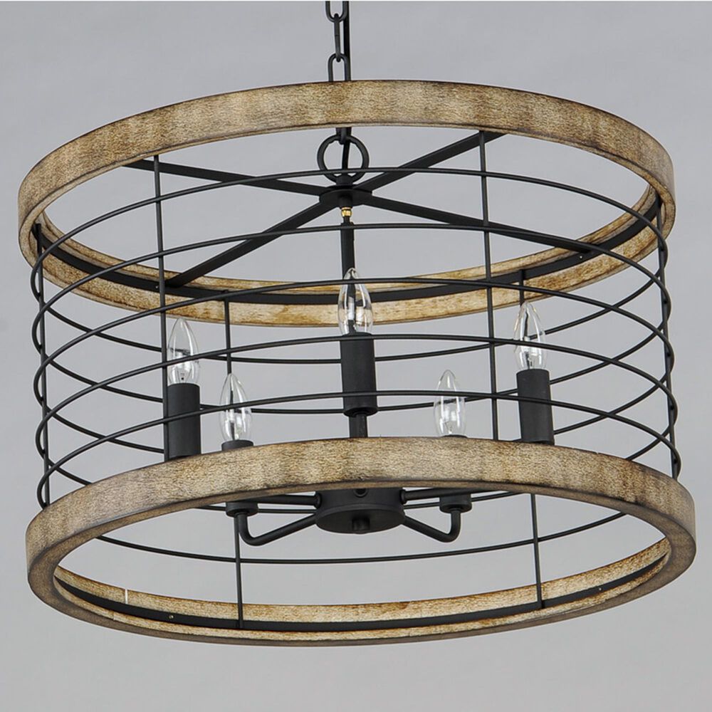 Maxim Lighting Homestead 5-Light Chandelier in Driftwood and Black, , large