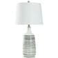Flair Industries Rockport Stiped Table Lamp in White and Charcoal, , large