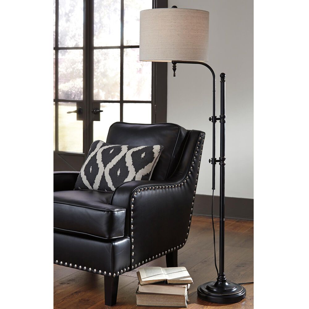 Ashley Anemoon Floor Lamp in Black, , large