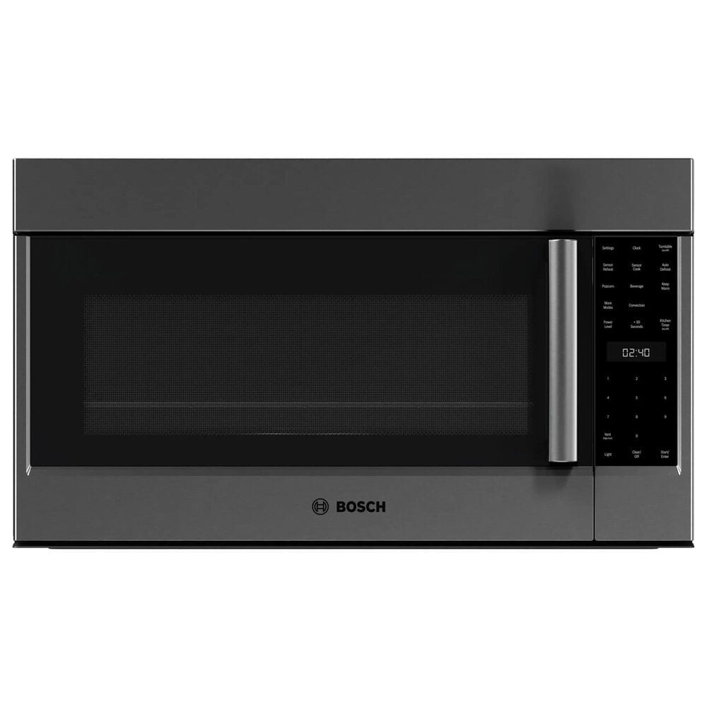 Bosch 800 Series 2-Piece Kitchen Package with 4.8 Cu. Ft. Gas Slide-in Range and 1.9 Cu. Ft. Over-The-Range Microwave in Black Stainless Steel, , large