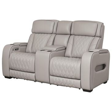 Ashley Boyington Power Reclining Loveseat with Console in Gray, , large