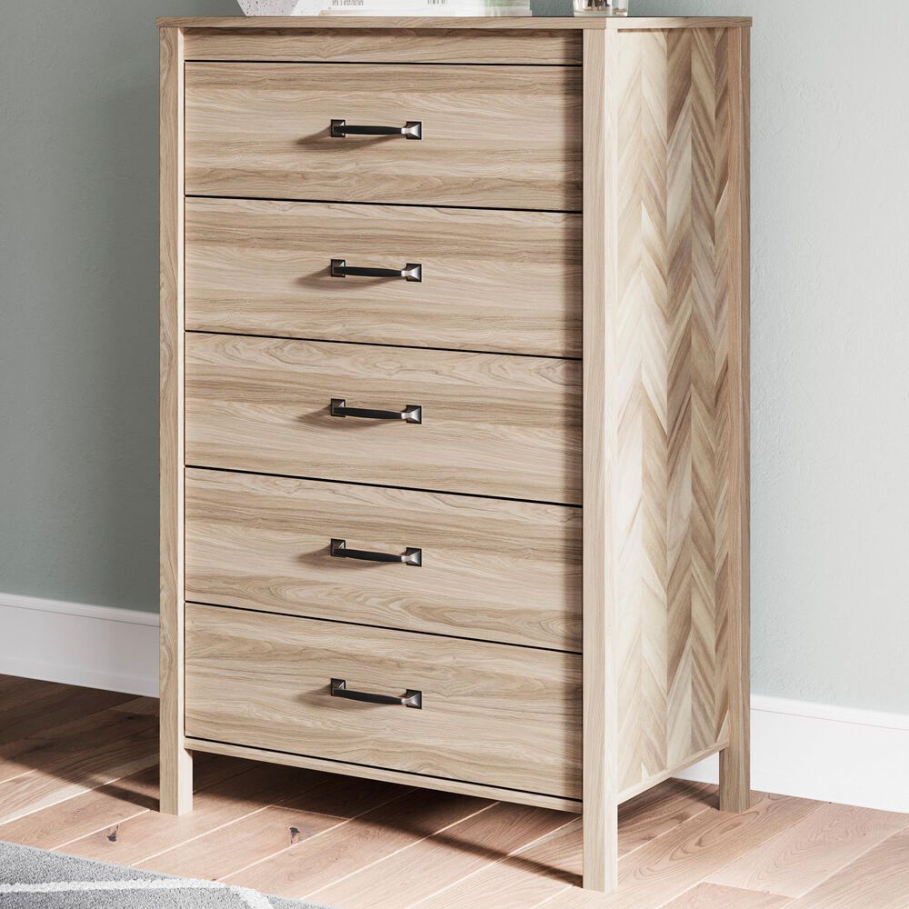 Ashley Battelle 5-Drawer Chest in Tan, , large